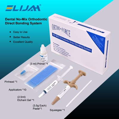Dental Orthodontic Light Cure Adhesive Bonding Metal Brackets Etch Gel Braces 