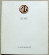 MG RV8 Sports Car Sales Brochure 1992 Ref 4441