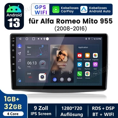 Für Alfa Romeo Mito 2008-2019 Autoradio Carplay GPS Navi WIFI BT DAB+ SWC 1+32GB