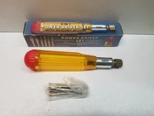 VINTAGE (1984) 6 IN 1 POWER DRIVER SET W/RATCHET ACTION, MANUAL HAND TOOL, NIB!