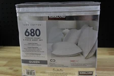 Kirkland Signature 6 pc 680 Thread Count Sheet Set-Queen-Gray-NEW IN PACKAGE
