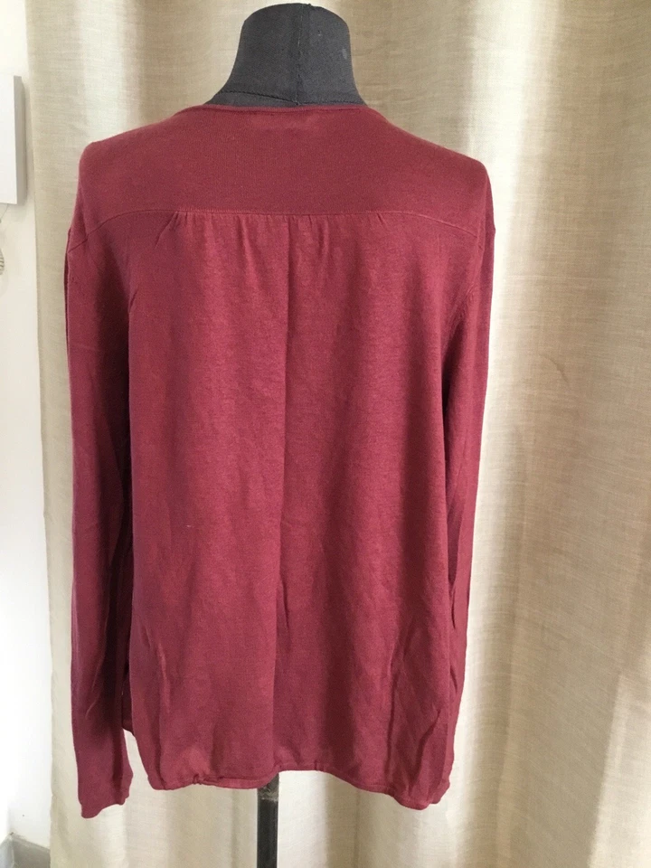 Très Beau Pull Léger Soie Cachemire Bordeaux Bash T2 Tbe - Photo 4/4