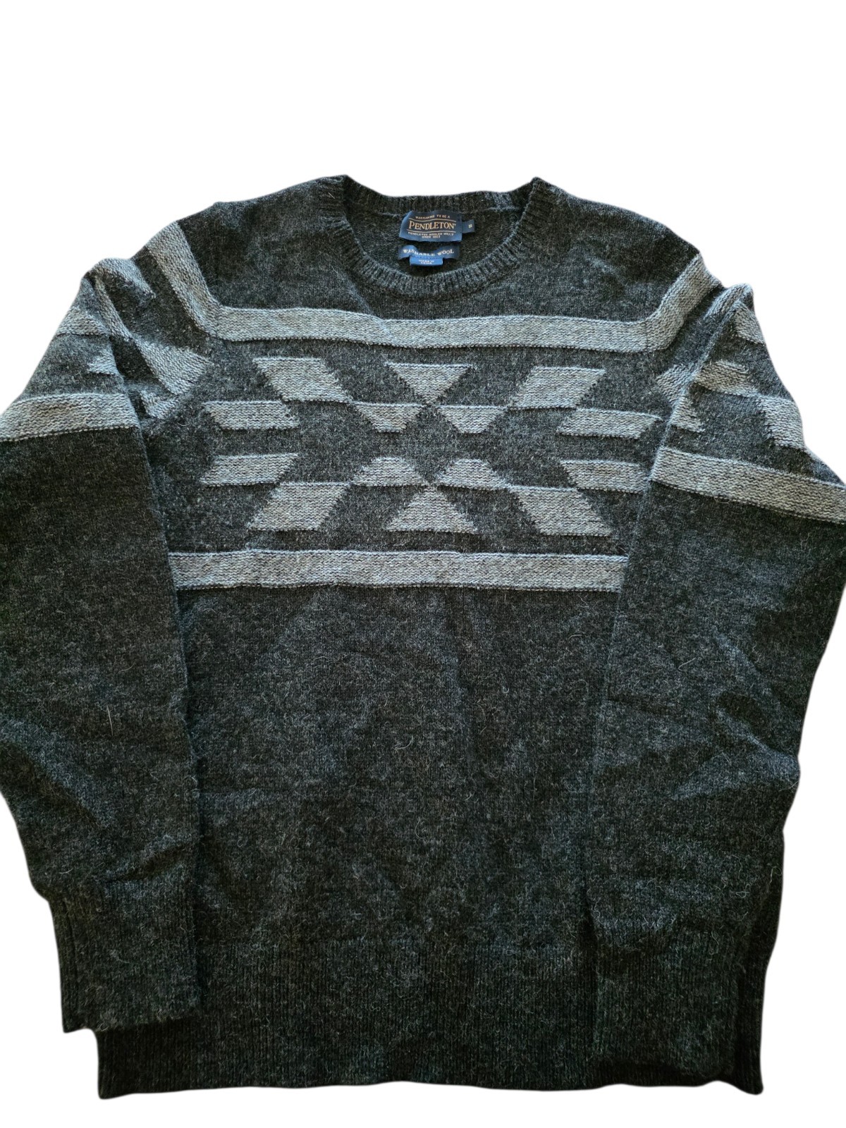 Pendleton Washable Wool Charcoal Gray Blanket Azt… - image 1