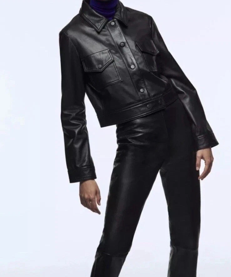 ZARA LIMITED EDITION LEATHER JACKET Size L NWT Ref 2154 / 040 / 800 - Image 3 of 4