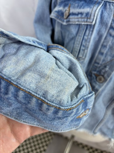 Free People Y2k Denim Jacket Blue Cotton Rumors S We The Free Cropped oversize - Picture 7 of 15