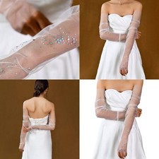 Glittering Retros Styles Gloves Transparent Arm Cover Bridal Photoshoots Sleeve