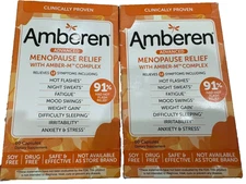 LOT OF 2 Amberen Advanced Menopause Relief 60 Capsules EXP2026+ NEW SHIP