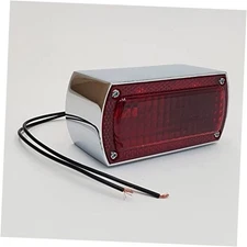 Chrome Box Style Chopper Tail light w/Tag Light for Custom Applications with 