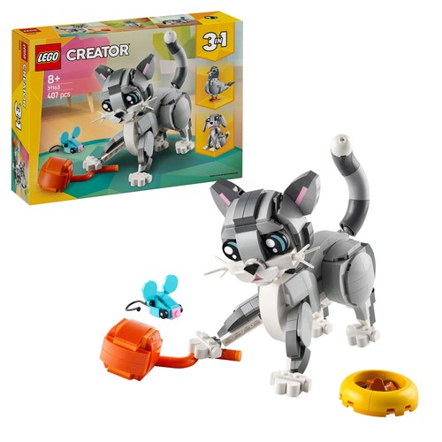 LEGO 31163 Creator 3-in-1 Graue Katze, Hund mit Knochen, Taube mit Brotkrümeln - Picture 1 of 10