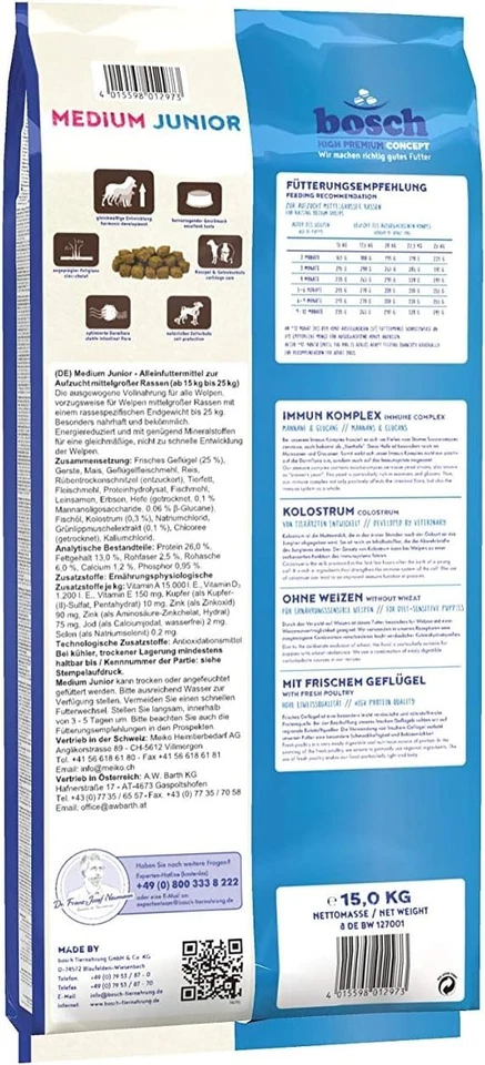 15 kg BOSCH Medium Junior Hundefutter - Bild 2 von 2