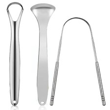 3 PCS Metal Tongue Scraper, Tongue Scrapers for Adults Kids, Stainless Steel NEW