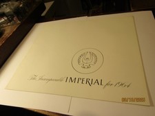 Vintage Oem 1964 Imperial Chrysler New Car Dealer Sales Brochure Nos Vintage Oem 1964 Imperial Chrysler New Car Dealer Sales Brochure Nos