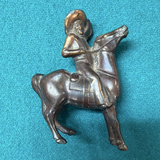 Vintage Small Metal Sysco Kid On His Horse Figurine Made In Japan,Rare Western