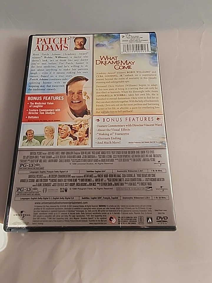 Robin Williams Patch Adam's & What Dreams May Come DVD Double Feature - Image 4 of 4