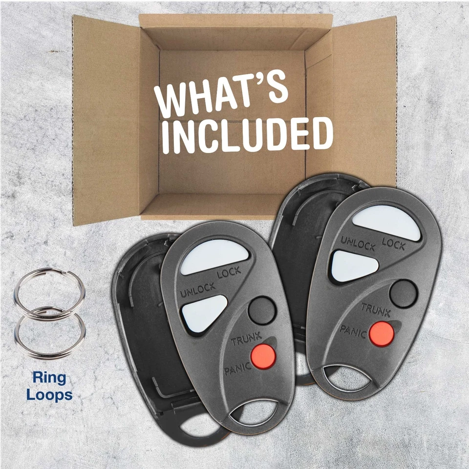 2x Key Fob Shell Case No Battery Holder for 2000-2002 Infiniti G20 (KBRASTU10) Foto 3 de 4