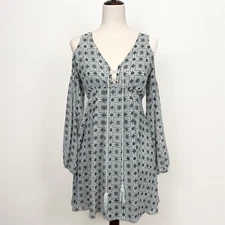 Sadie & Sage Dress Womens S Mint Green Floral Boho Hippie Retro Indie Festival