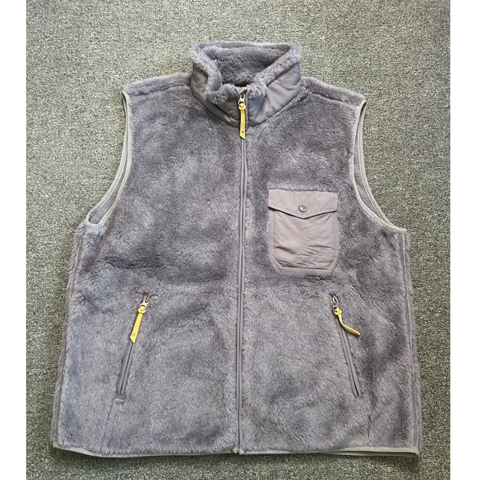 Best Made Co Wool Blend Sherpa Vest Gray Mens XL Full Zip Quiet Luxury Outdoors