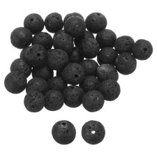 50pcs Black Volcanic Stone Natural Stone Beads 10mm Round Loose Bead