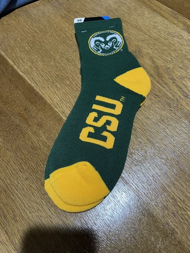 FBF Large Colorado State Rams Socks New. Green & Yellow