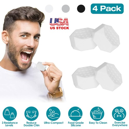 4x Jawline Exerciser for Jaw Trainer Shaper Sagging Skin w/ 3 Resistance Levels - Picture 3 of 28