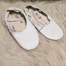 Revolution Dancewear Full Sole Ballet Slippers White Leather Size 3.5 M