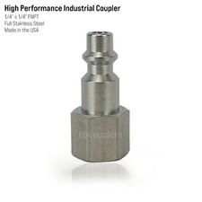 High Performance Air Hose Fittings - 1/4" Stainless Steel Quick Coupler Plug I/M