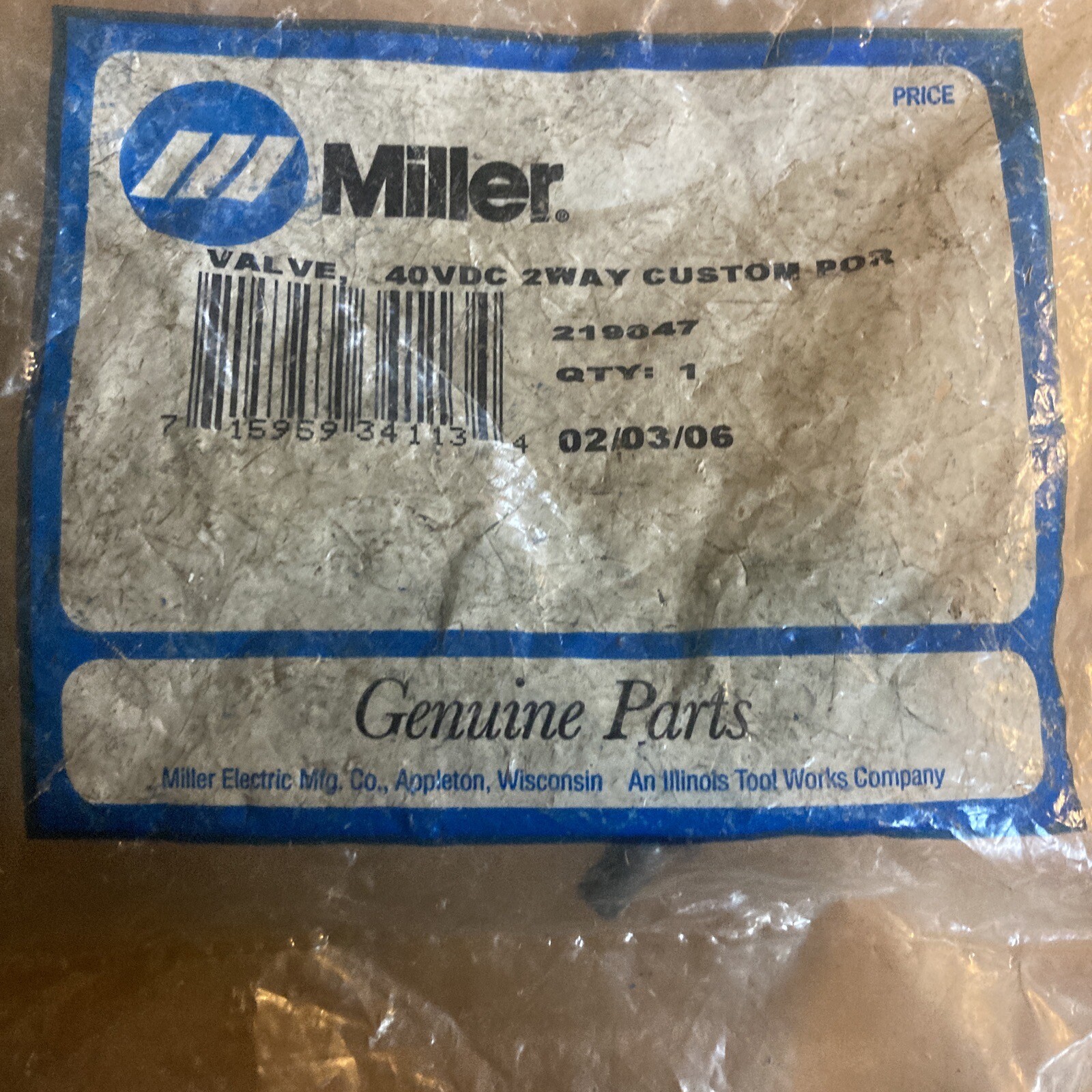 MILLER WELDER 219047 solenoid valve assembly NOS Free Shipping! eBay