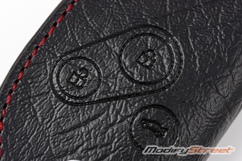 FOR HONDA KEY RED STITCH/PVC LEATHER REMOTE SMART KEY CHAIN FOB CASE BAG HOLDER - Bild 3 von 8