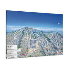 Okemo VT Trail Map Canvas Poster Vermont Ski Resort 48x32
