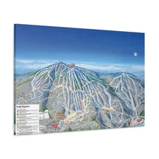 Okemo VT Trail Map Canvas Poster Vermont Ski Resort 48x32