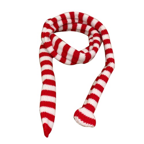 Y2K Punk Harajuku Style Striped Scarf Street Concave Knitted Slim Narrow Ribbon - Picture 8 of 31