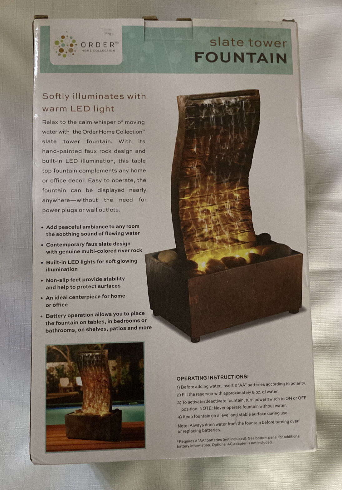 Slate Tower Water Fountain by Garden Age Supply