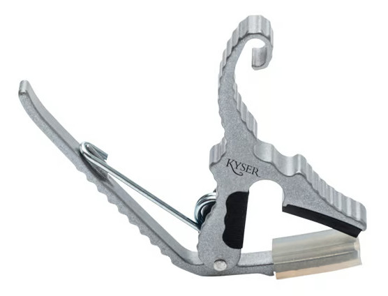 Kyser KG3S PartialShortcut quick change Guitar capo for 6-string guitar, Silver