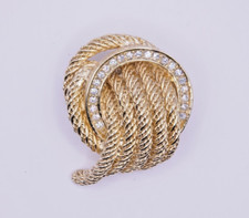 Vintage Brosche Ring Knoten mit Steinbesatz Grossé Modeschmuck 70er 80er Jahre