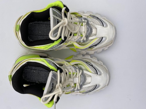 Balenciaga Woman's Track 2 Sneaker White Fluo Yellow Size 6 (568615) Pre Owned! - Picture 7 of 10