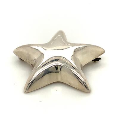 Vtg Signed Sterling Tiffany & Co 3D Puff Star Brooch comes with