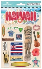 Crafts Stickers Dimensional Hawaii Tiki Turtle Surf 50 Pineapple Board Aloha