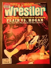 Rowdy Roddy Piper and Hulk Hogan PSA/DNA Vintage 1991 Dual Signed Magazine Auto