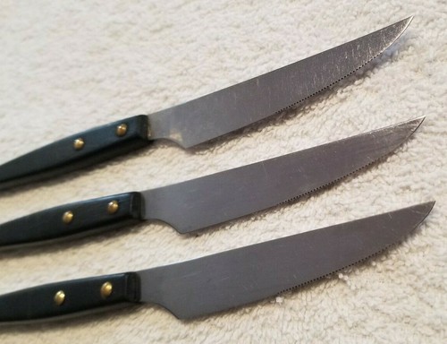 3 Peaso Mid Century Moderner Holzgriff Edelstahl Steak Messer Solingen Deutschland - Bild 4 von 5