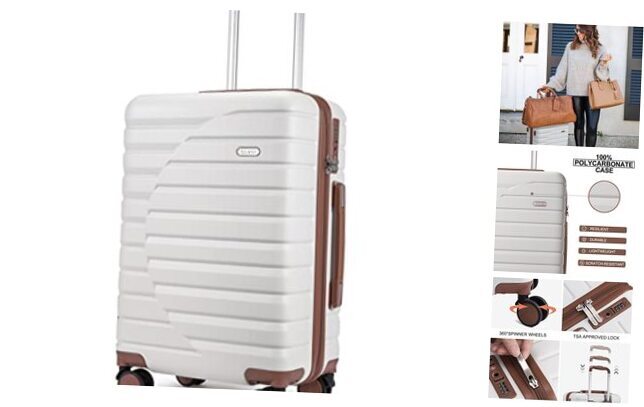 Carry On Luggage with Spinner Wheels,Lightweight Hardside 20