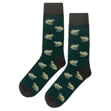 NWT Small Frog Dress Socks Novelty Men 8-12 Green Crazy Fun Sockfly