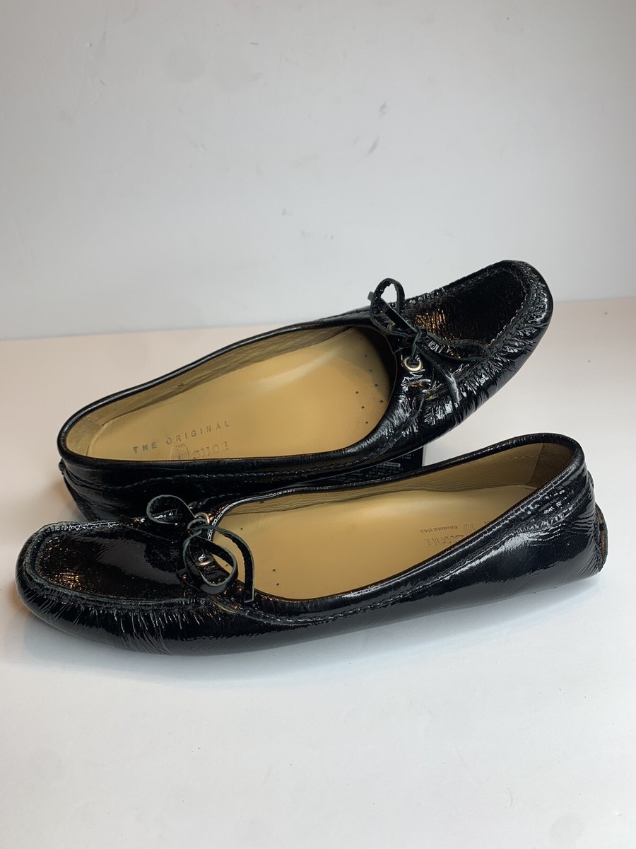 フラットシューズ Coquelicot Flat Shoes - Carel - Leather - Black The Original Car Shoe Women's Black Patent Leather Driving