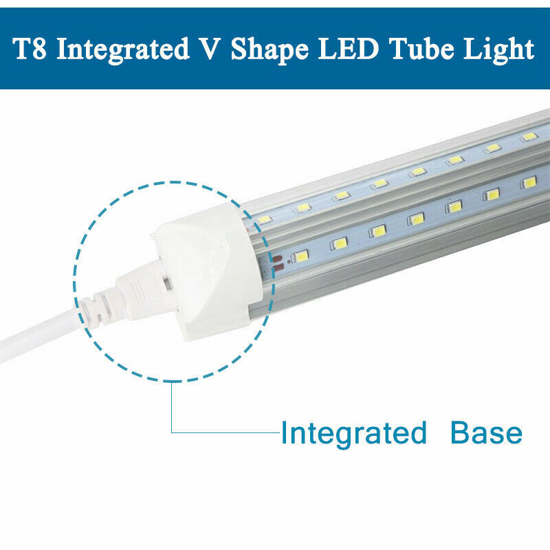 2 PACK 2 Foot LED Tube Light Fixtures T8 2FT LED Shop Lights V Shaped ...