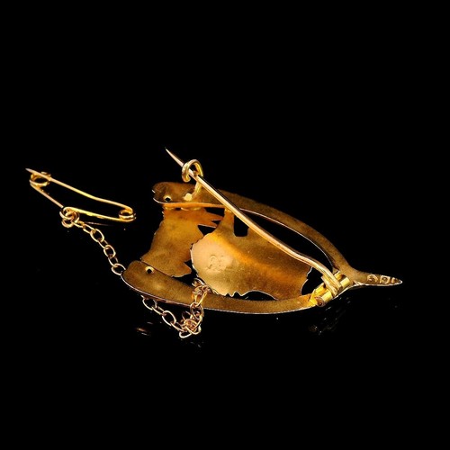 9 ct Yellow Gold Australia Brooch, 35X22 mm, Wishbone, Kookaburra, Map, Antique - 第 10/15 張圖片