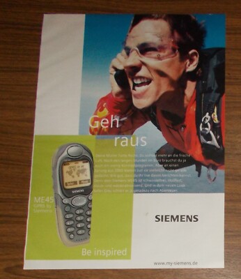 Rare Advertising SIEMENS ME45 GPRS Mobile Phone Mobile Phone - Skydiving 2002