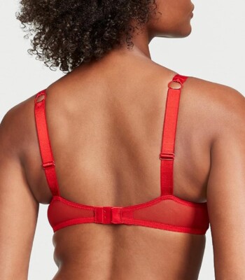 Victoria's Secret Bombshell Shine Strap Push-up Bra Lipstick Red