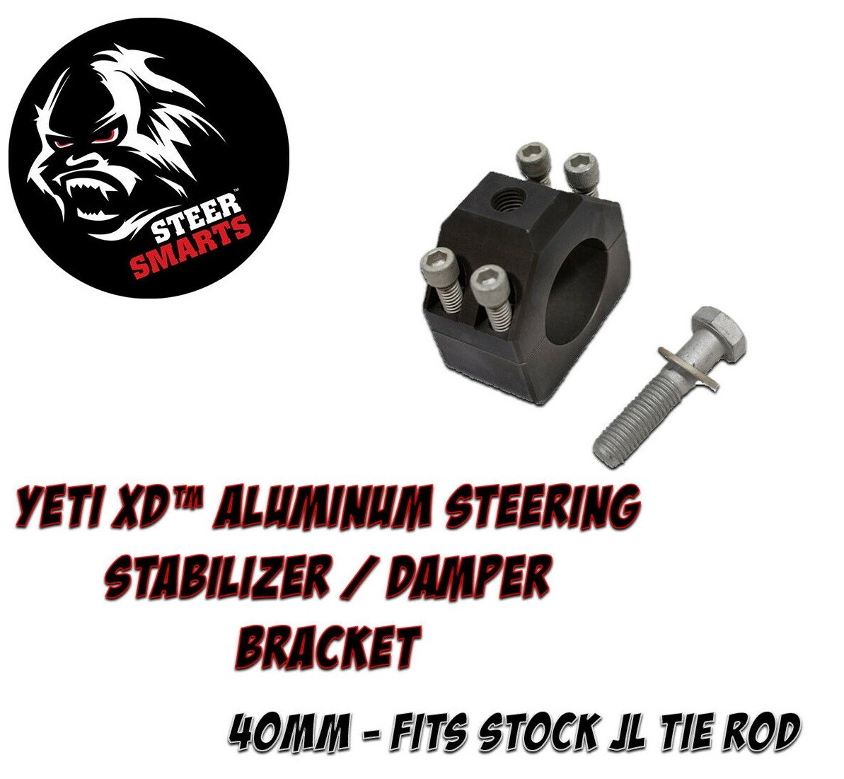 STEER SMARTS YETI XD™ ALUMINUM STEERING STABILIZER / DAMPER BRACKET