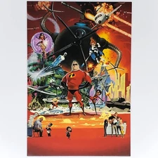The Incredibles Postcard Pixar Disney Syndrome Frozone Omnidroid Robert McGinnis