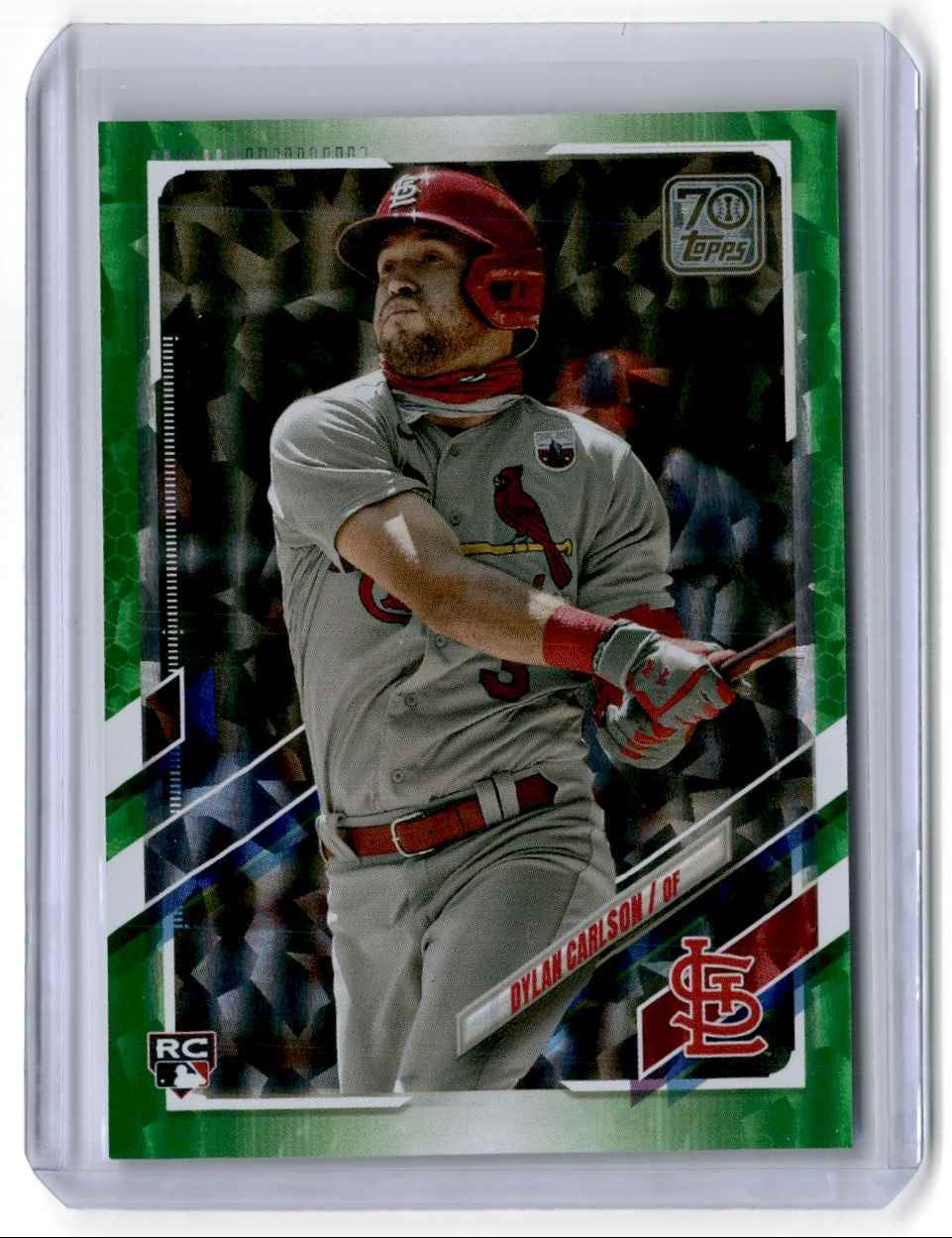 2021 Topps Green Ice Foil Dylan Carlson RC 020/499 St. Louis Cardinals #285