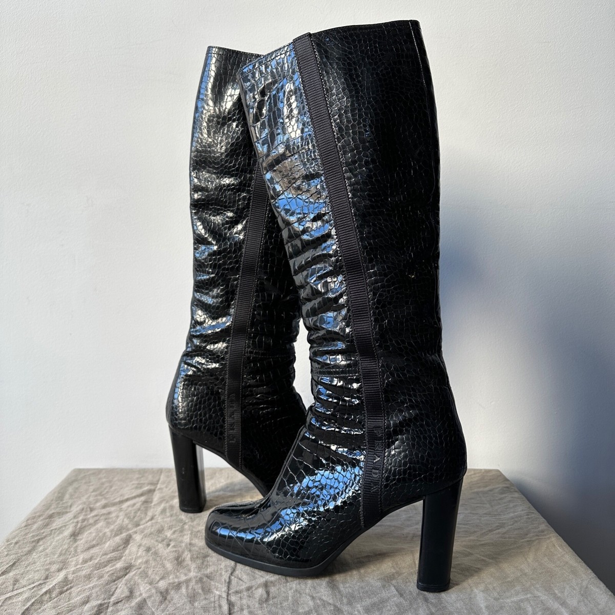 Knee High Prada Snakeskin Boots Python Boots Prada Multicolour